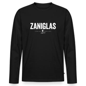 ZANIGLAS - Männer Premium Bio Langarmshirt - Schwarz - Vorne - Nico (187cm)