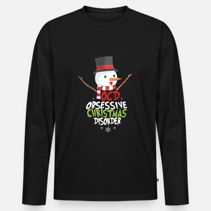 OCD: Christmas - Männer Premium Bio Langarmshirt - Schwarz