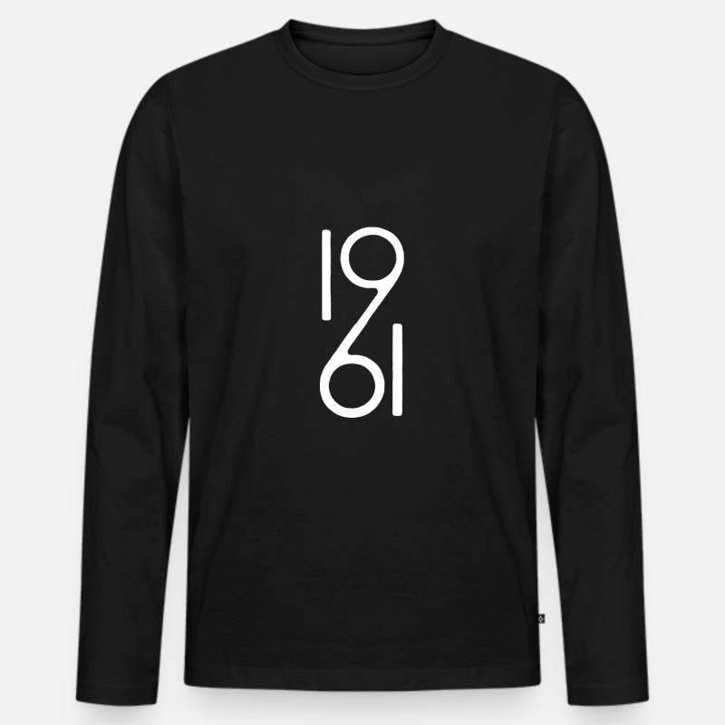1961 - Männer Premium Bio Langarmshirt - Schwarz