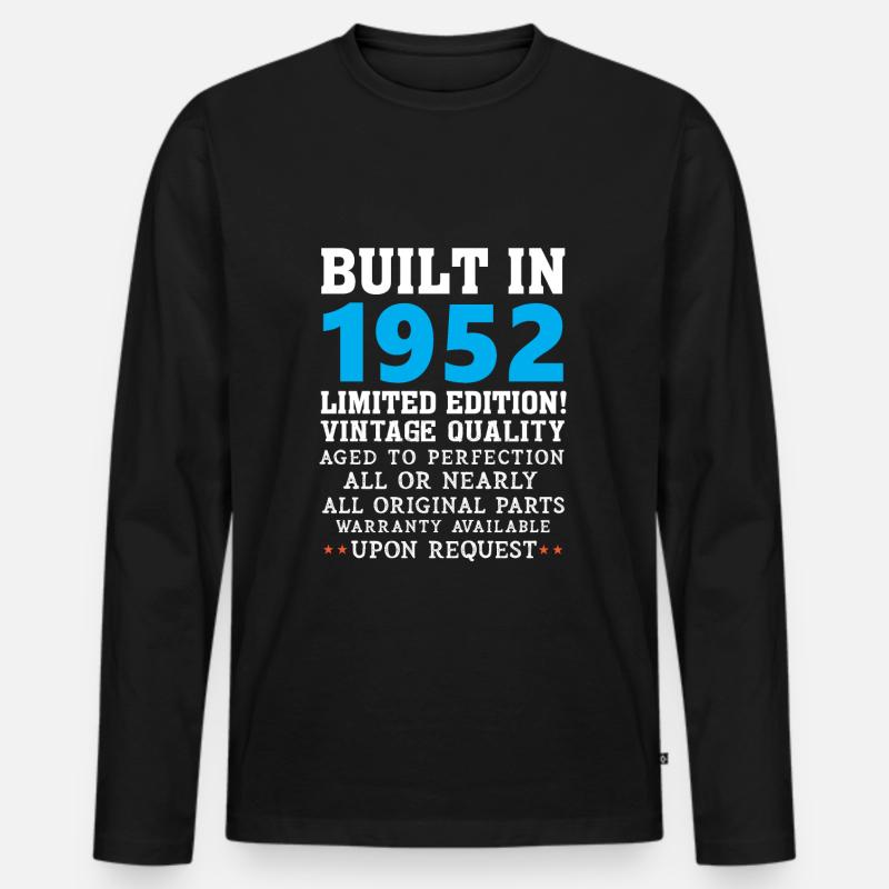 Built in 1952 - Männer Premium Bio Langarmshirt - Schwarz