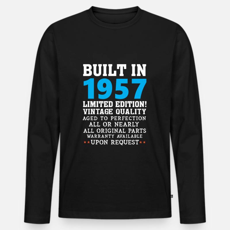 Built in 1957 - Männer Premium Bio Langarmshirt - Schwarz
