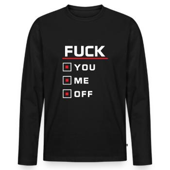 Baise - toi, moi, off - T-shirt manches longues Premium bio Homme - noir - Devant - Nico (187cm)