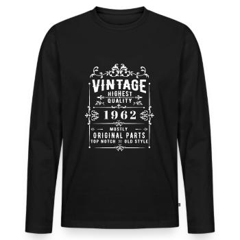 Vintage 1962 - T-shirt manches longues Premium bio Homme - noir - Devant - Nico (187cm)