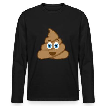 Emoji poop pile poop - Men's Premium Organic Long Sleeve Shirt - black - Front - Nico (187cm)