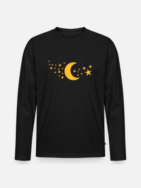 Moon - Men's Premium Organic Long Sleeve Shirt - black