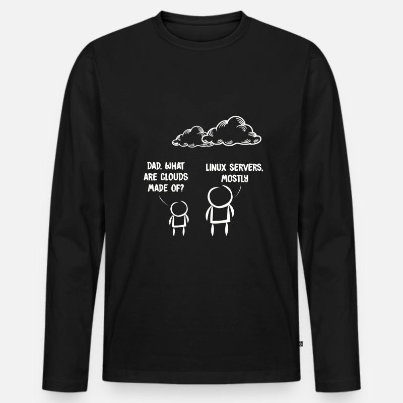 Computer IT Witz Lustig Programmierer Geek Linux - Männer Premium Bio Langarmshirt - Schwarz