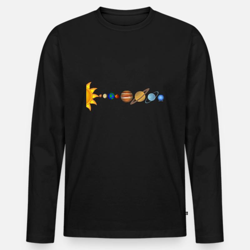 Sonnensystem - Männer Premium Bio Langarmshirt - Schwarz