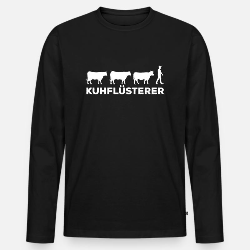 Kuhflüsterer Milchkuh Rind - Männer Premium Bio Langarmshirt - Schwarz