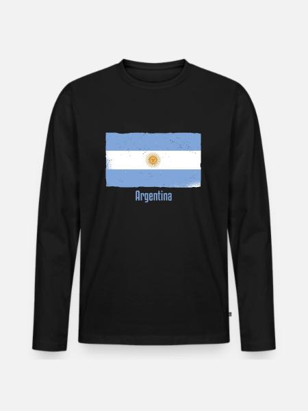 From Argentina - Men's Premium Organic Long Sleeve Shirt - black