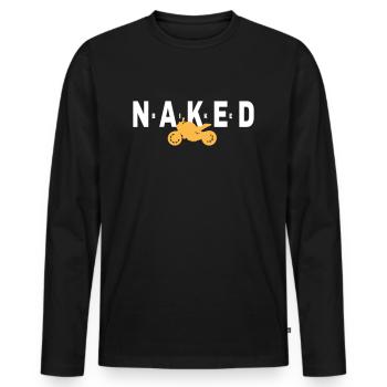 Naked Bike Statement - Men's Premium Organic Long Sleeve Shirt - black - Front - Nico (187cm)