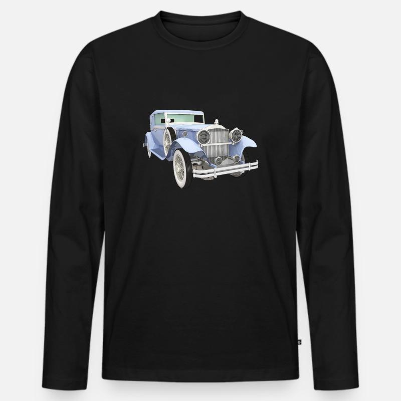 Oldtimer, Auto, KFZ - Männer Premium Bio Langarmshirt - Schwarz