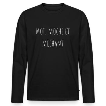 Moi, moche et méchant - T-shirt manches longues Premium bio Homme - noir - Devant - Nico (187cm)