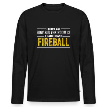 Ich habe Fireball Wizard Sorcerer DM Gift TTRPG gewirkt - Männer Premium Bio Langarmshirt - Schwarz - Vorne - Nico (187cm)