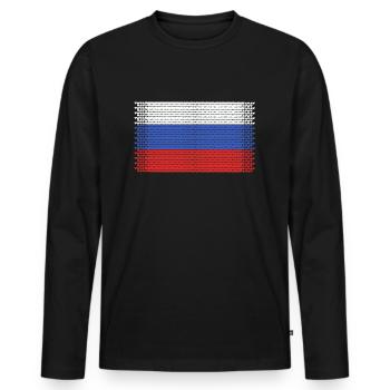 herz russland fahne moskau russia style russian - Männer Premium Bio Langarmshirt - Schwarz - Vorne - Nico (187cm)
