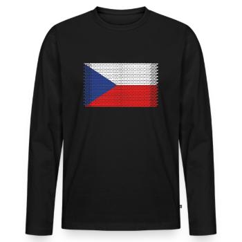 coeur tchèque tchèque prague tchèque praha - T-shirt manches longues Premium bio Homme - noir - Devant - Nico (187cm)