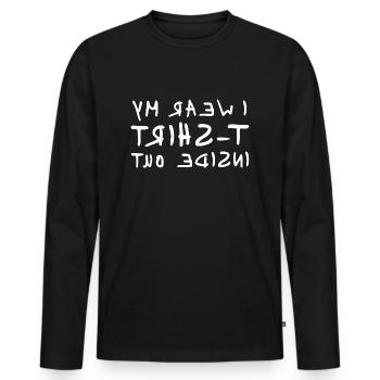 I wear my t-shirt inside out - T-shirt manches longues Premium bio Homme - noir - Devant - Nico (187cm)