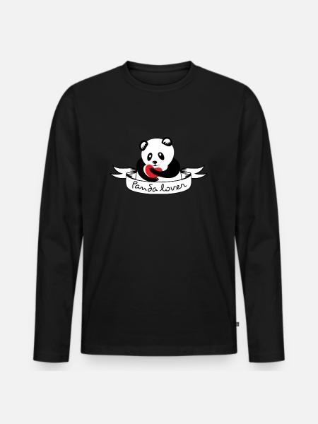 i love panda - Men's Premium Organic Long Sleeve Shirt - black