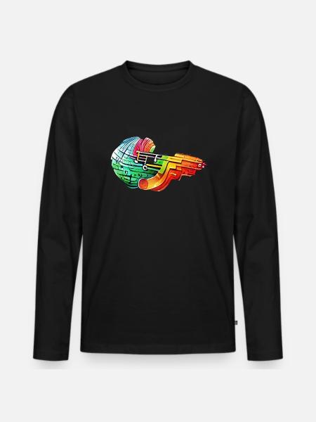 Buntes Ding - Männer Premium Bio Langarmshirt - Schwarz