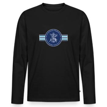 Regen ist erst Lustiger Spruch Nordsee Ostsee - Männer Premium Bio Langarmshirt - Schwarz - Vorne - Nico (187cm)