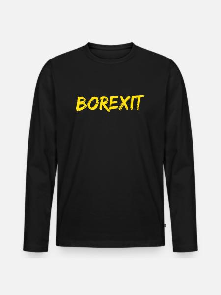BOREXIT LOGO - Men's Premium Organic Long Sleeve Shirt - black