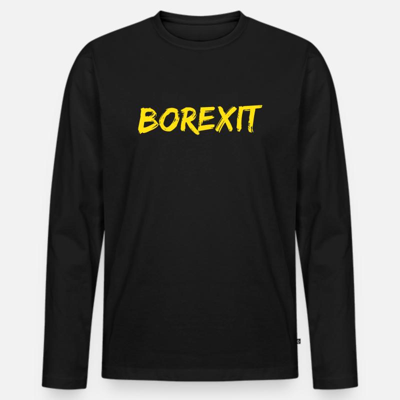BOREXIT LOGO - Männer Premium Bio Langarmshirt - Schwarz
