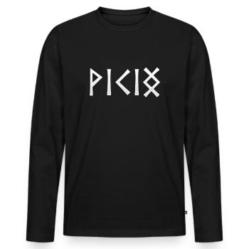 Viking - en écriture runique - T-shirt manches longues Premium bio Homme - noir - Devant - Nico (187cm)
