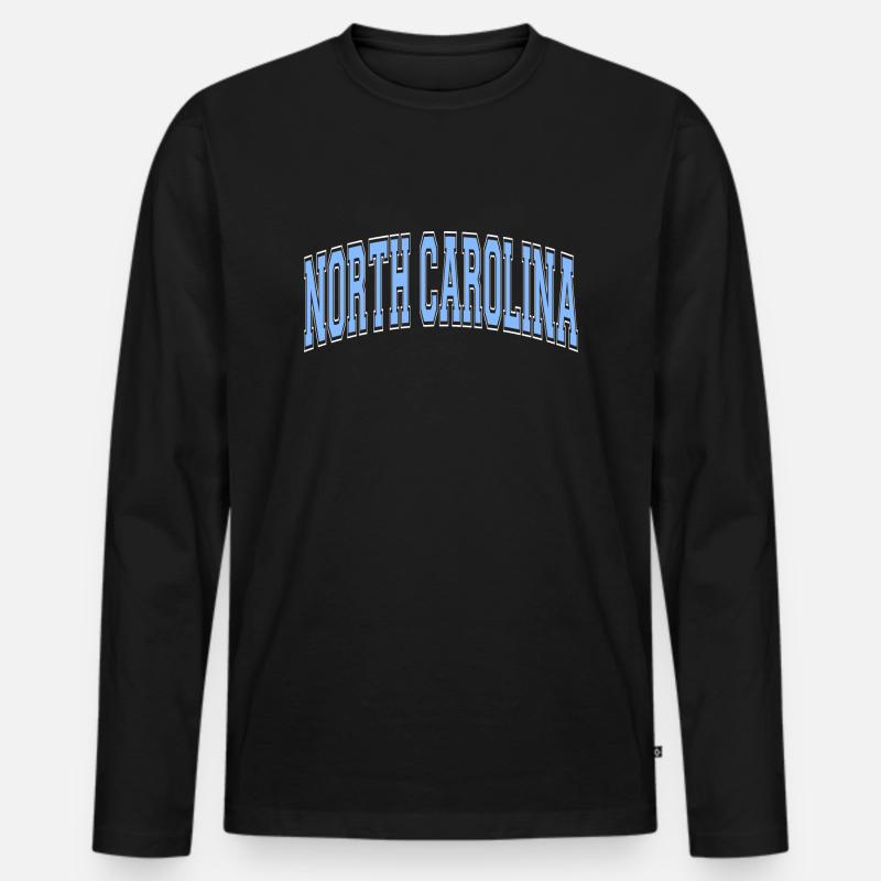 north carolina - Männer Premium Bio Langarmshirt - Schwarz
