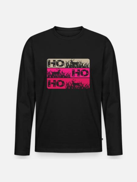 Ho Ho Ho - Men's Premium Organic Long Sleeve Shirt - black