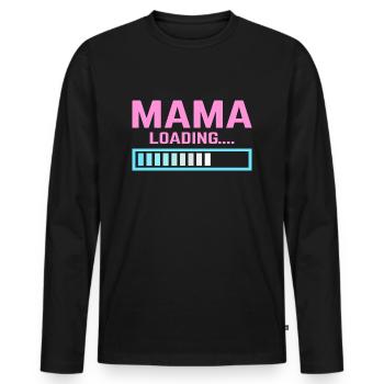 Maman charge maman maman - T-shirt manches longues Premium bio Homme - noir - Devant - Nico (187cm)