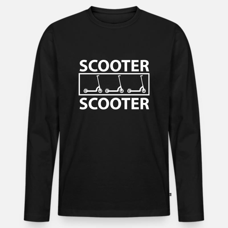 E-Scooter E-Roller Scooter - Männer Premium Bio Langarmshirt - Schwarz