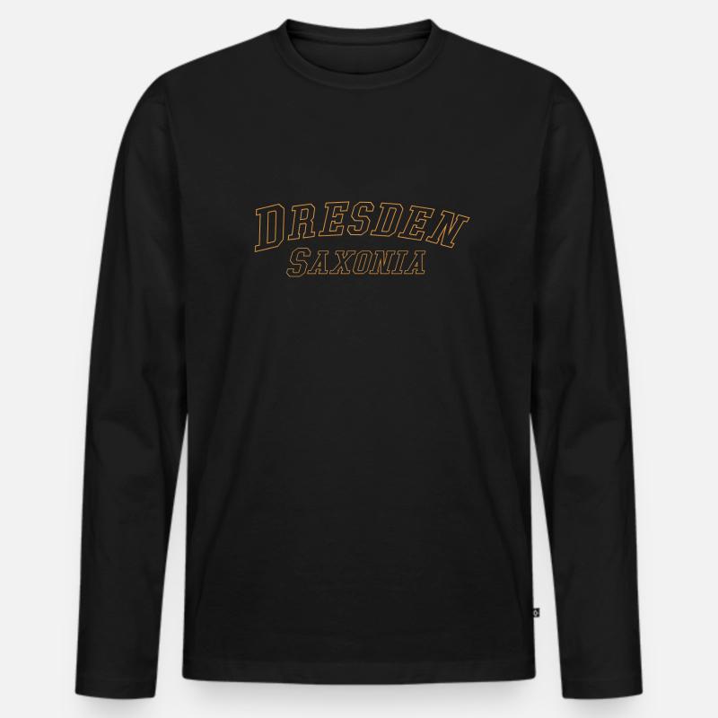 Dresden Saxonia - Männer Premium Bio Langarmshirt - Schwarz