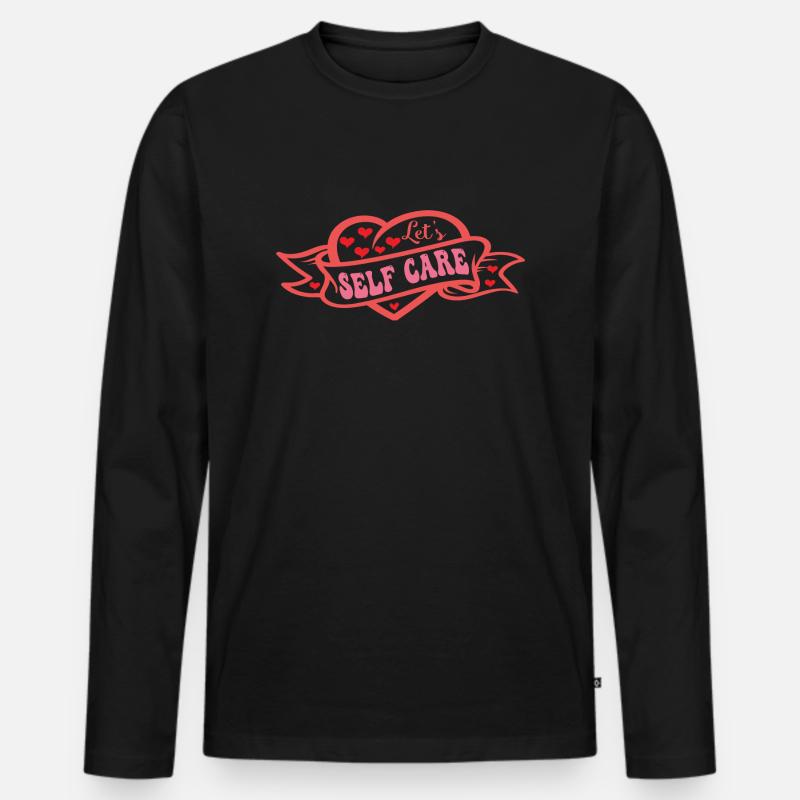 Let´s Self Care - Männer Premium Bio Langarmshirt - Schwarz