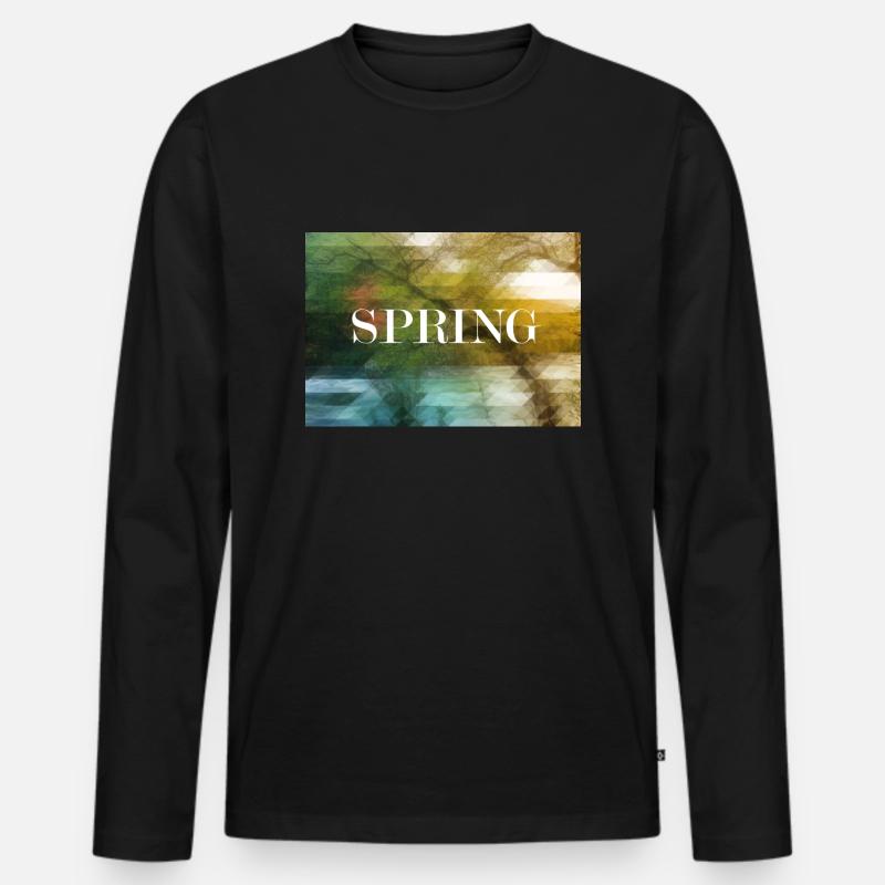 FEDER - Männer Premium Bio Langarmshirt - Schwarz
