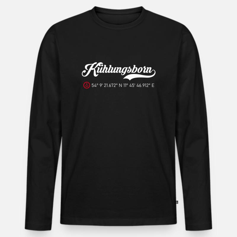 Kühlungsborn roter Anker - Männer Premium Bio Langarmshirt - Schwarz