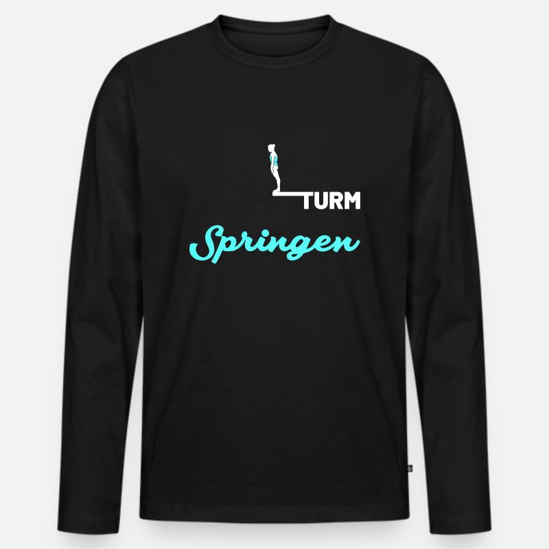 turmspringen sprung - Männer Premium Bio Langarmshirt - Schwarz