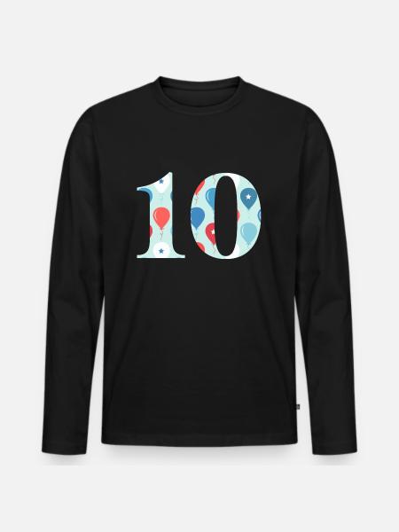 10th anniversary balloon - Men's Premium Organic Long Sleeve Shirt - black