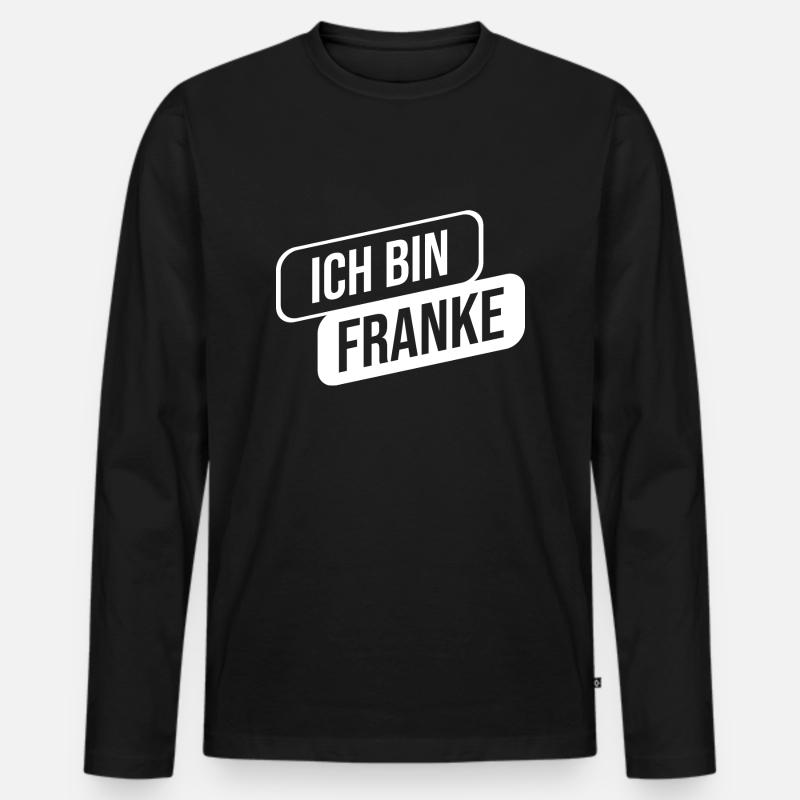 Ich bin Franke - Männer Premium Bio Langarmshirt - Schwarz