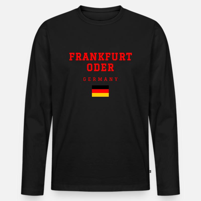 Frankfurt Oder Deutschland - Männer Premium Bio Langarmshirt - Schwarz
