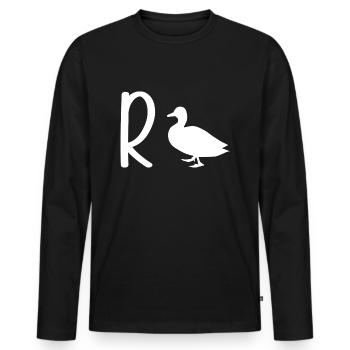 Rente Ente Wortwitz Wortspiel Bürohumor - Männer Premium Bio Langarmshirt - Schwarz - Vorne - Nico (187cm)