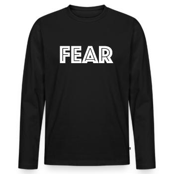 Anxiété | Halloween, Monstre, Fantôme, Dictons Drôles - T-shirt manches longues Premium bio Homme - noir - Devant - Nico (187cm)
