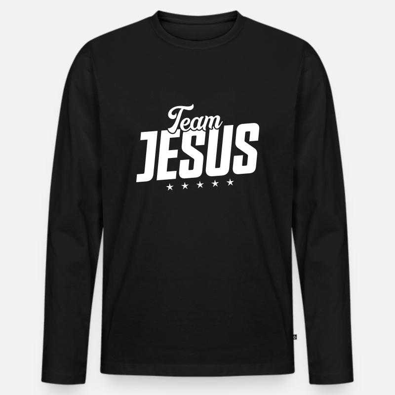 team jesus - Männer Premium Bio Langarmshirt - Schwarz