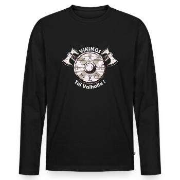 Vikings Till valhalla - Men's Premium Organic Long Sleeve Shirt - black - Front - Nico (187cm)