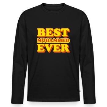 Mohammed First Name Funny Gift - Men's Premium Organic Long Sleeve Shirt - black - Front - Nico (187cm)