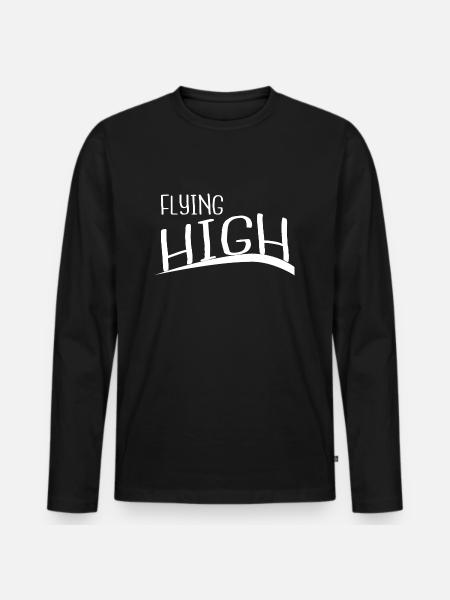 soaring funny birthday graceful flight - Men's Premium Organic Long Sleeve Shirt - black