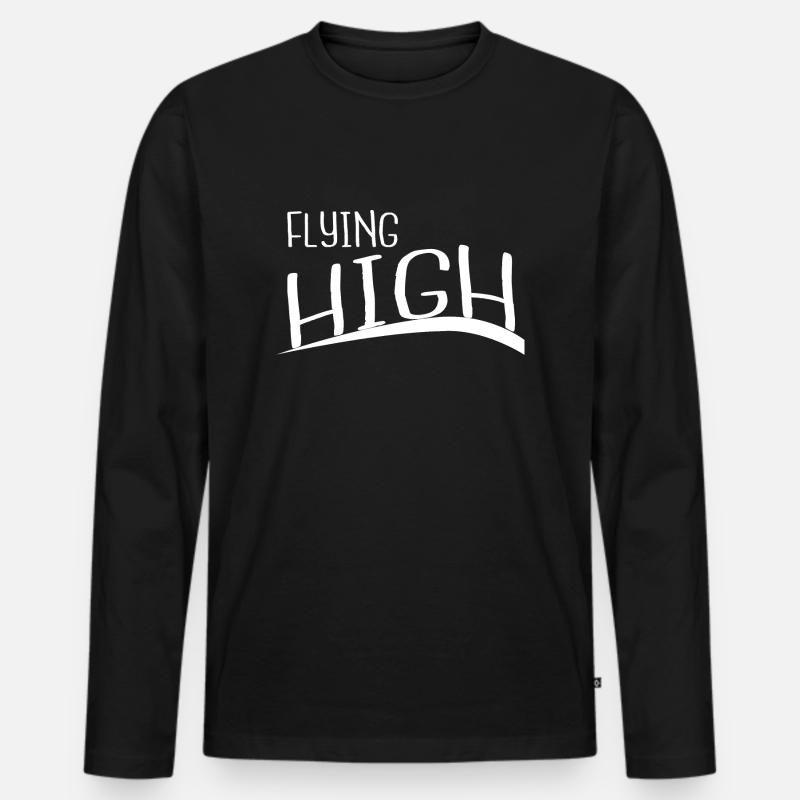 soaring funny birthday graceful flight - Männer Premium Bio Langarmshirt - Schwarz