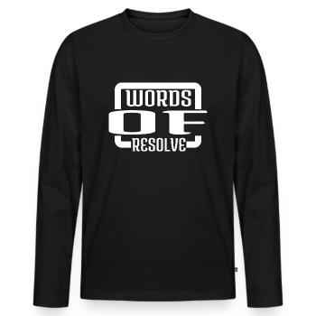 Rester déterminé à entamer une conversation - T-shirt manches longues Premium bio Homme - noir - Devant - Nico (187cm)