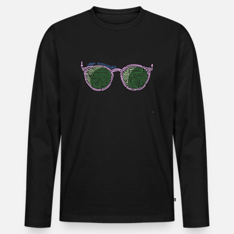 Laby Sonnenbrille 2 - Männer Premium Bio Langarmshirt - Schwarz