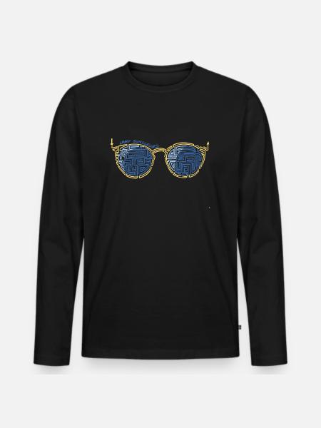 Laby Sunglasses 1 - Men's Premium Organic Long Sleeve Shirt - black