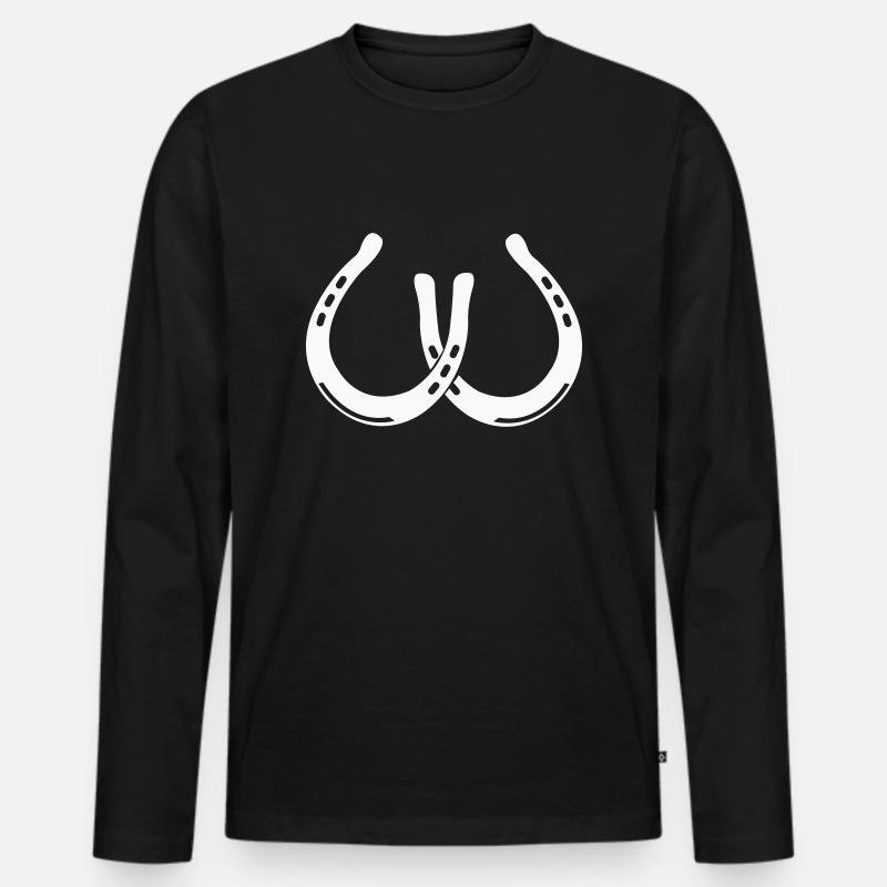 hufeisen 2 - Männer Premium Bio Langarmshirt - Schwarz