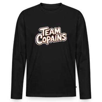 Team copains - T-shirt manches longues Premium bio Homme - noir - Devant - Nico (187cm)